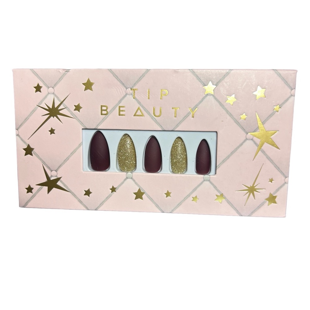 NIB Tip Beauty Luxury Artificial Nail Set in Rum & Coke + Fools Gold - Picture 3 of 4